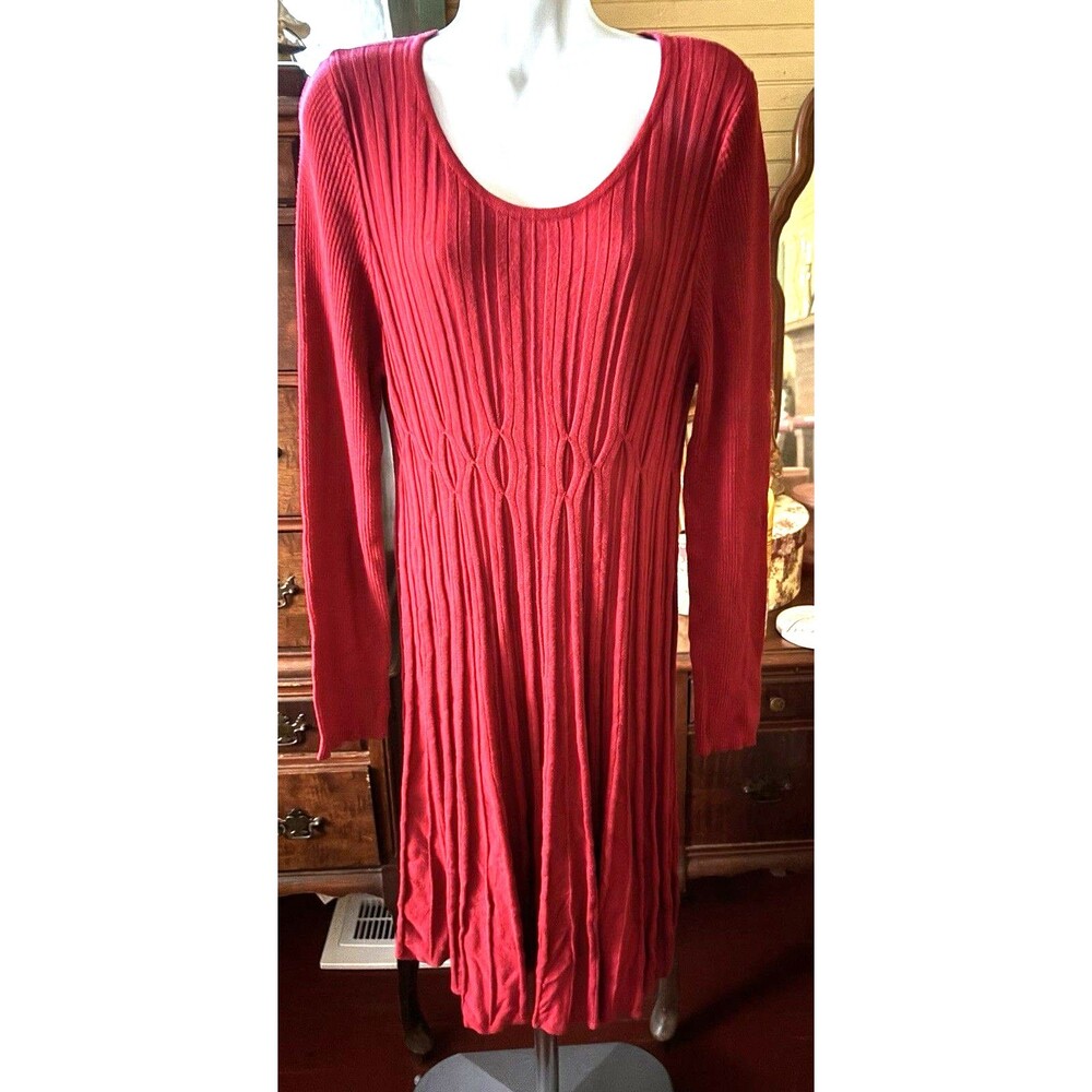 Sophie Max Size XL Women’s Red Pullover Sweater Dress 38” Bust CHRISTMAS
